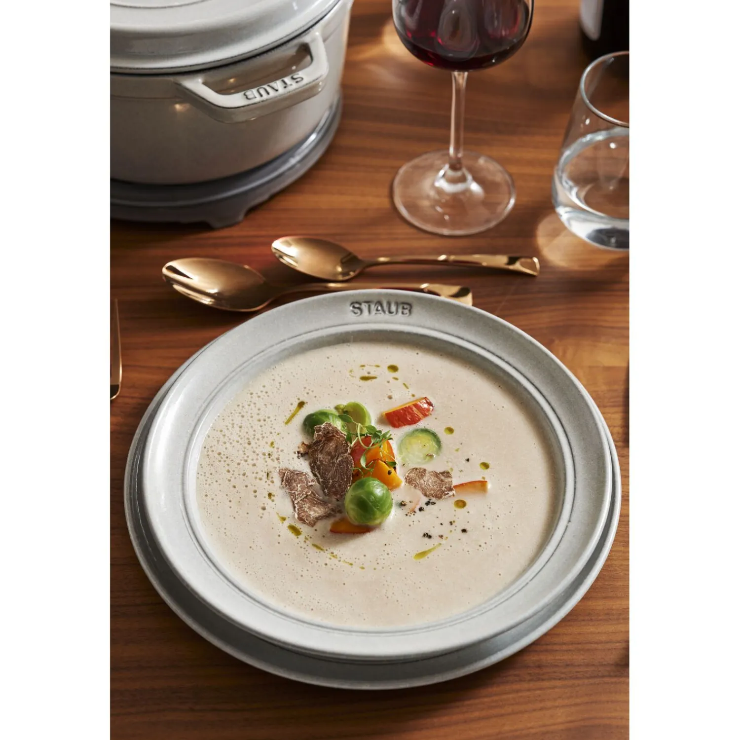 Staub Assiette 24 cm, Céramique, Truffe blanche Hot