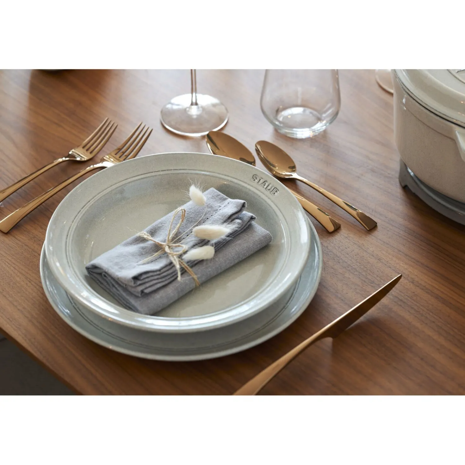 Staub Assiette 24 cm, Céramique, Truffe blanche Hot