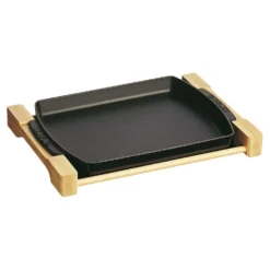 Staub Assiette de service 33 cm x 22 cm, Fonte, Noir mat Best