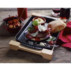 Staub Assiette de service 33 cm x 22 cm, Fonte, Noir mat Best