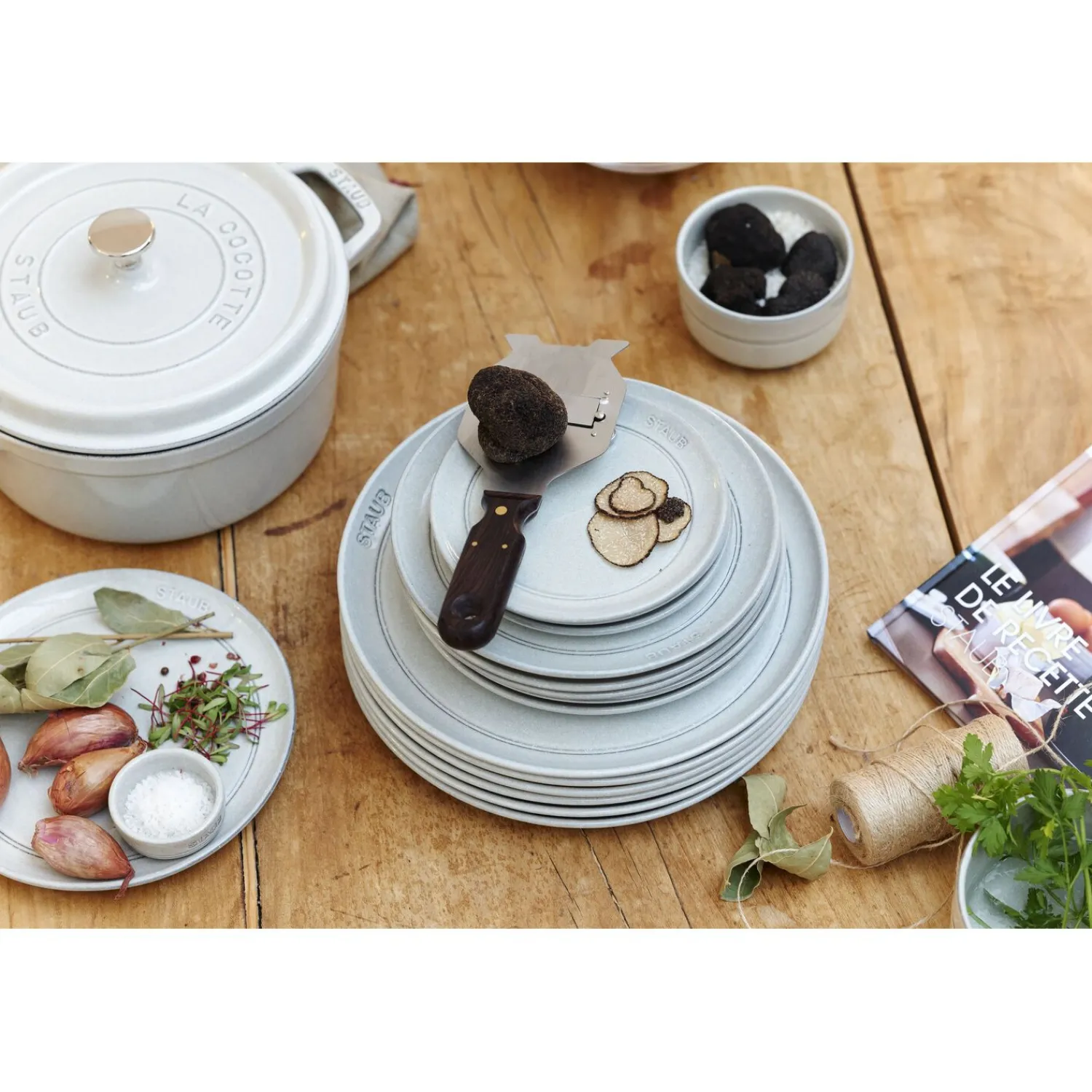 Staub Assiette plat 15 cm, Céramique, Truffe blanche New