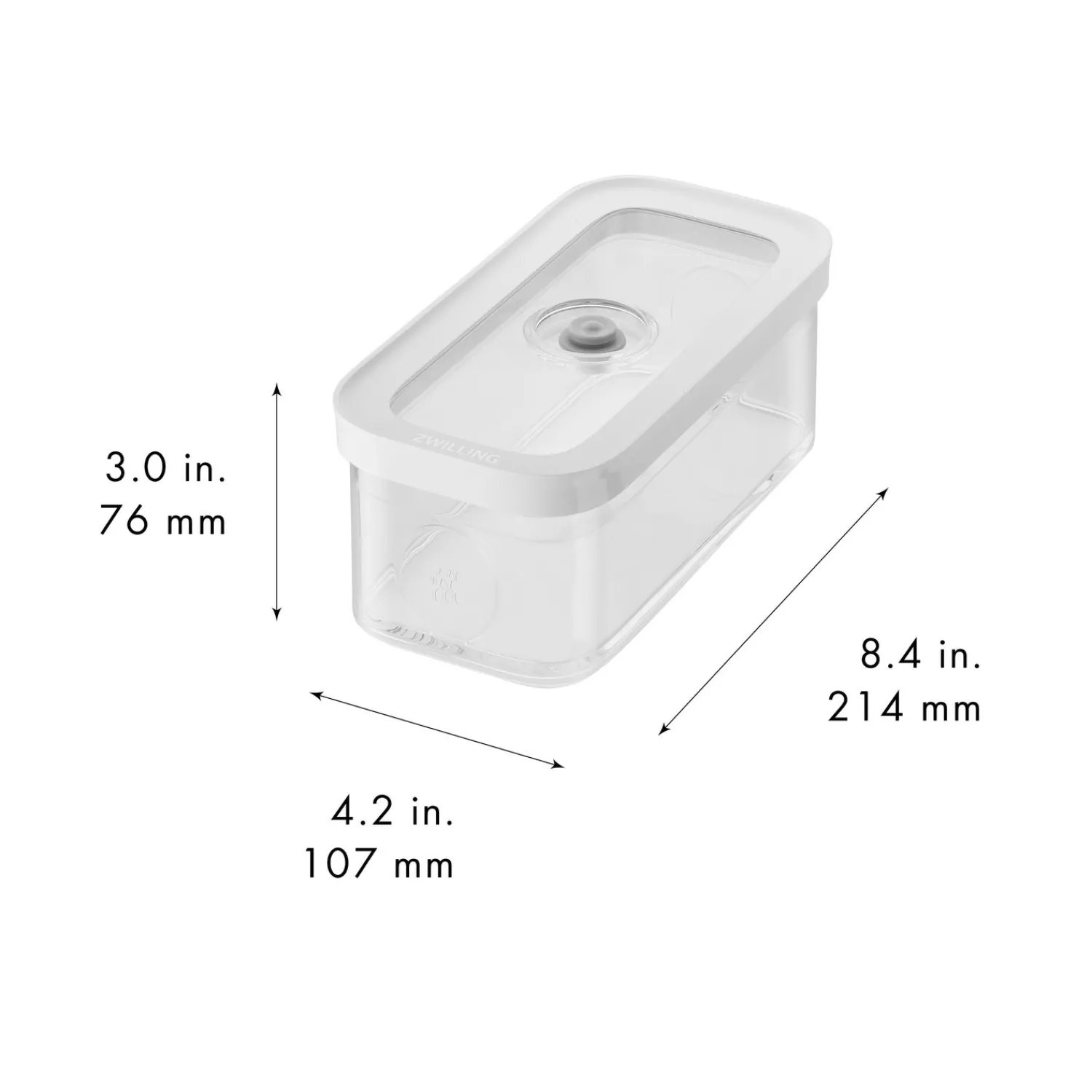 ZWILLING Boîte CUBE M / 21 cm, transparent-blanc