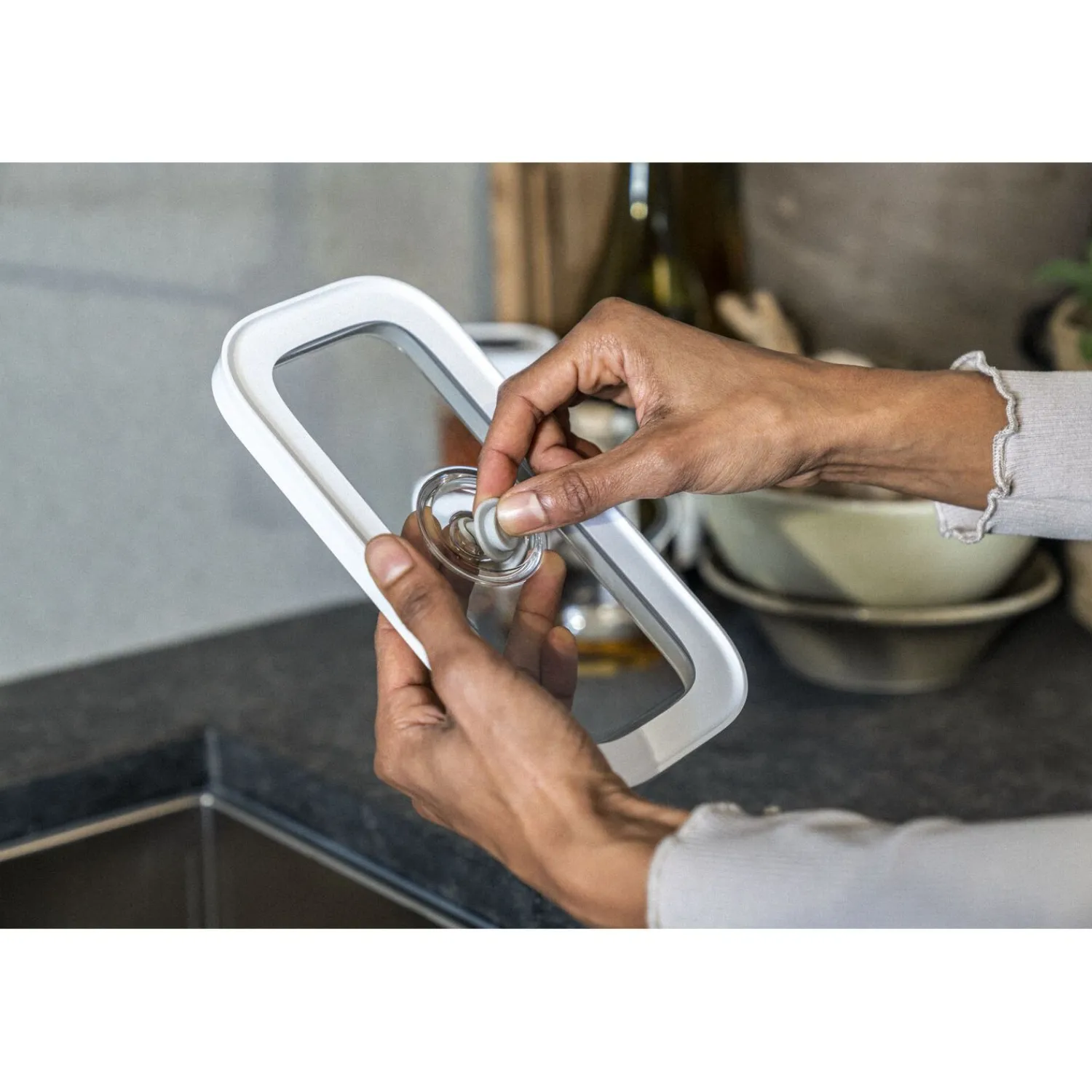 ZWILLING Boîte CUBE M / 21 cm, transparent-blanc