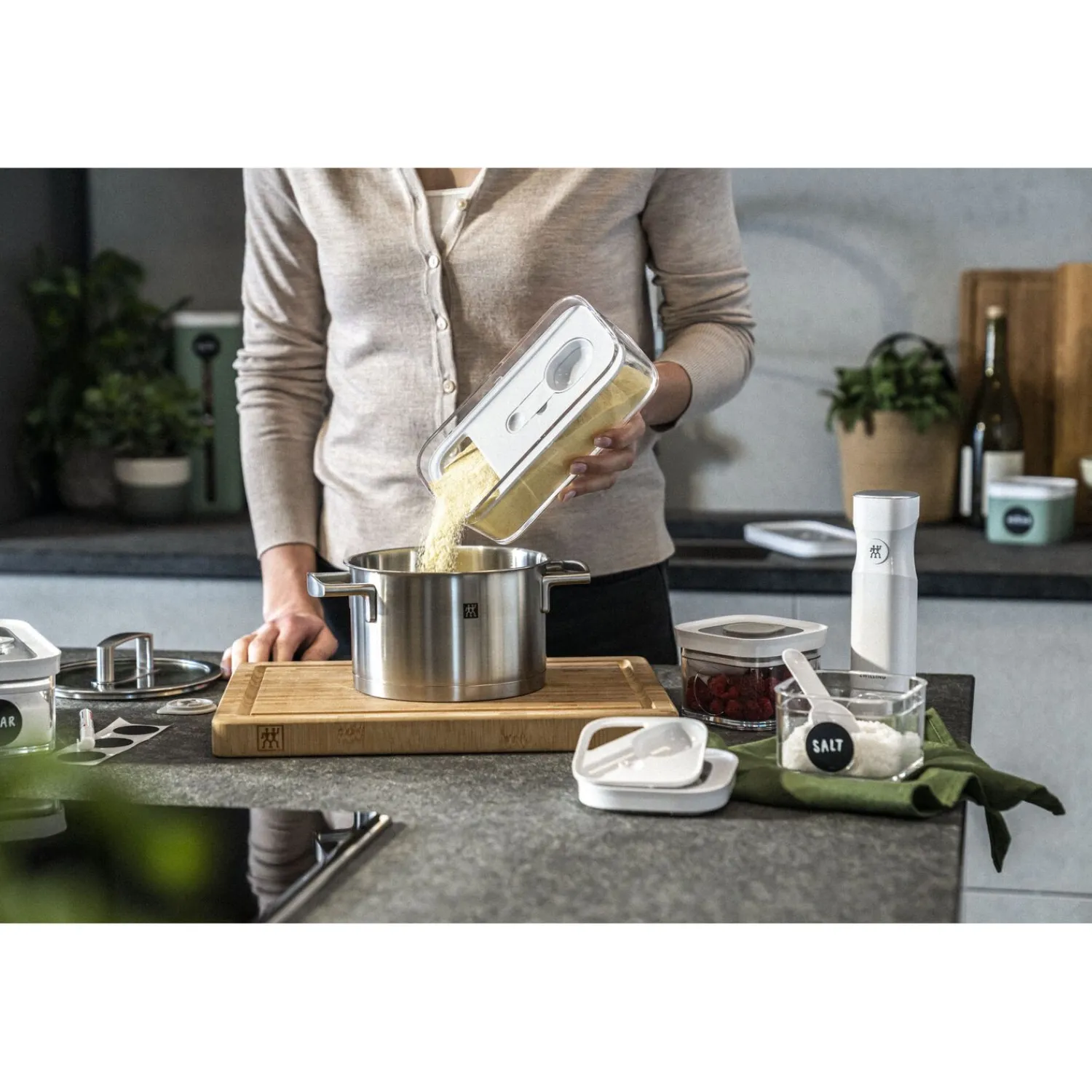 ZWILLING Boîte CUBE M / 21 cm, transparent-blanc