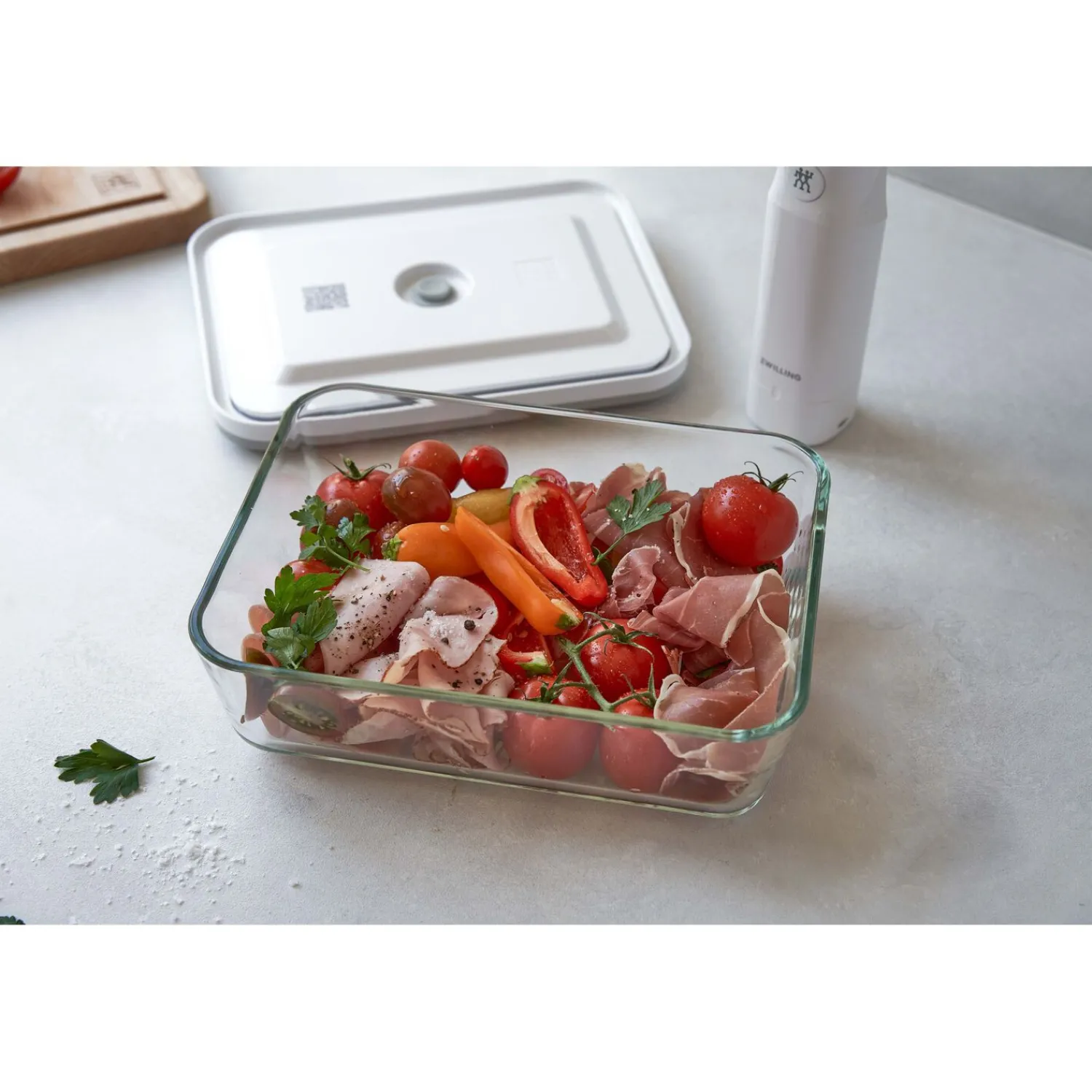 ZWILLING Boîte pour réfrigérateur sous vide, Verre, Gris New