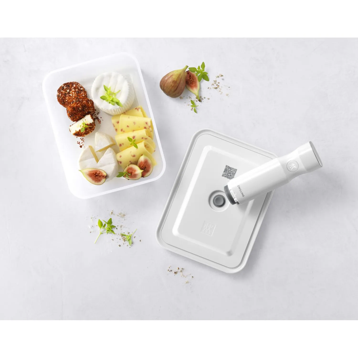 ZWILLING Boîte pour réfrigérateur sous vide, Plastique, semi transparent-Gris Discount