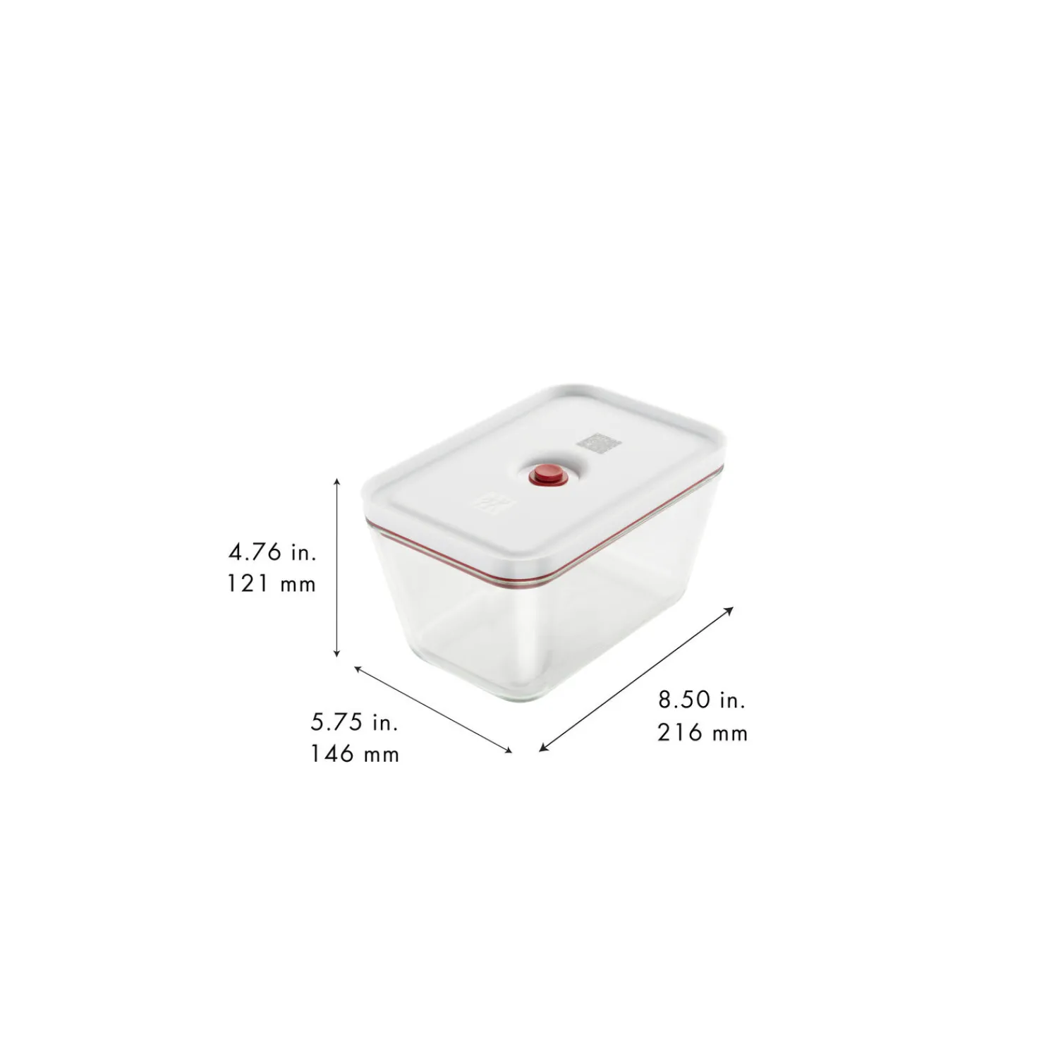 ZWILLING Boîte sous vide L, Verre, Rouge New