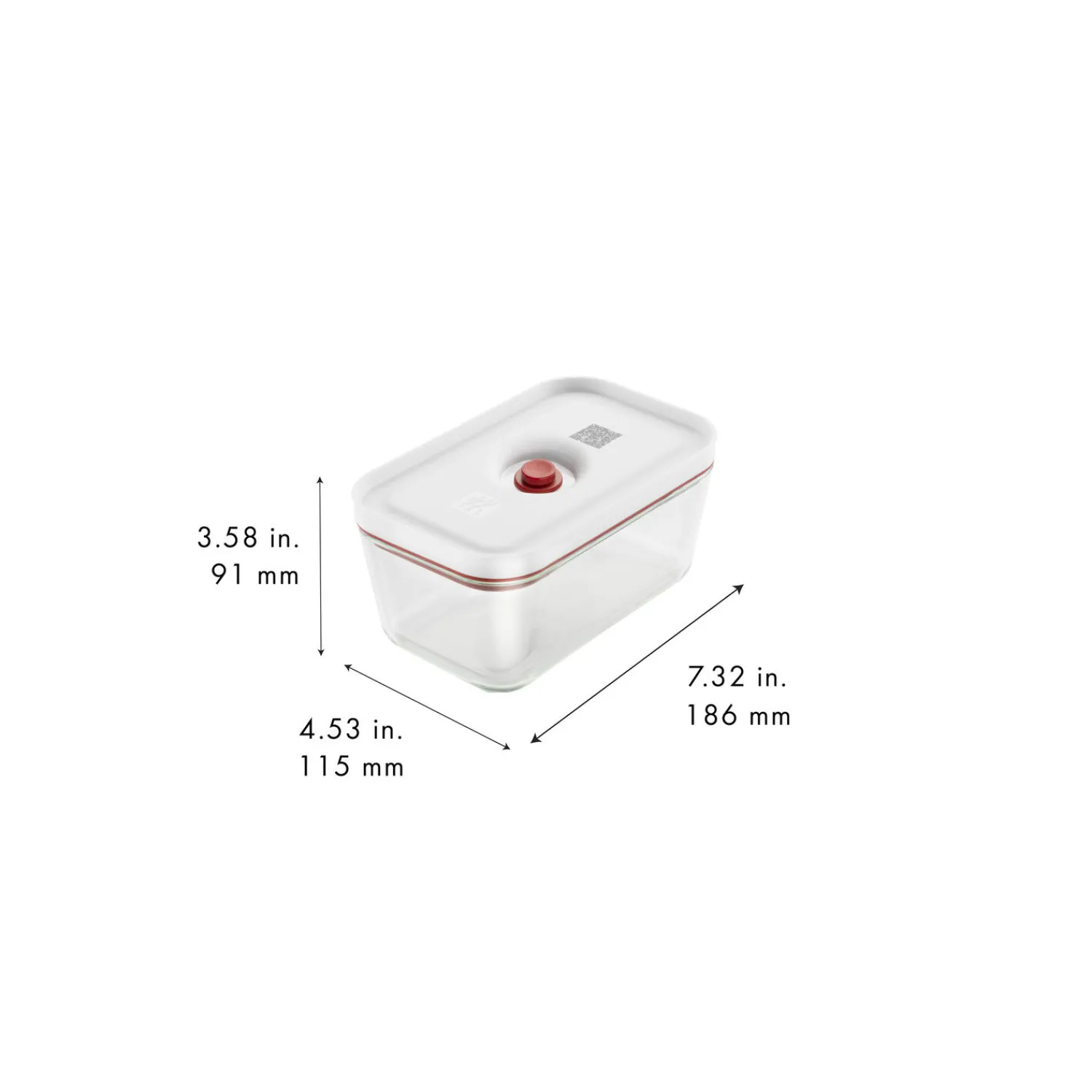 ZWILLING Boîte sous vide M, Verre, Rouge Outlet