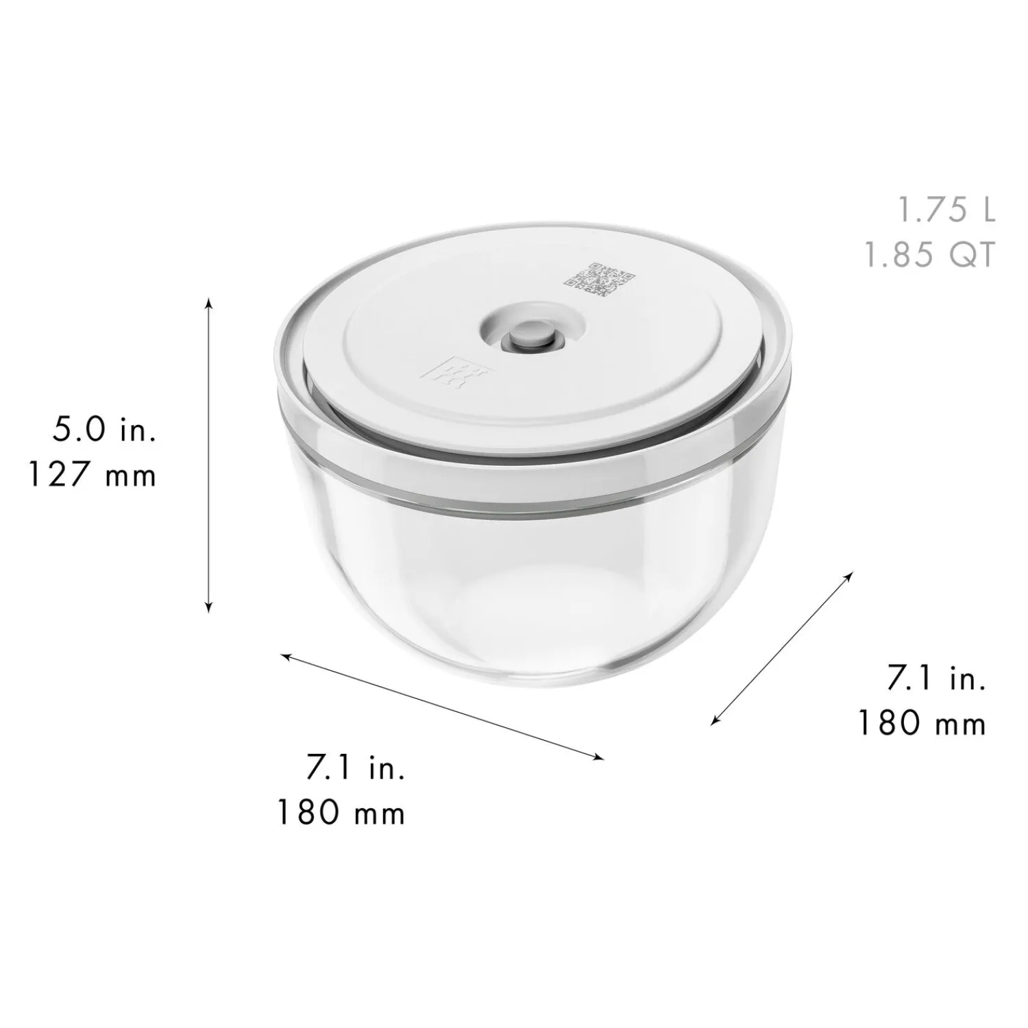 ZWILLING Bol sous vide M / 18 cm, Verre, Transparent Best