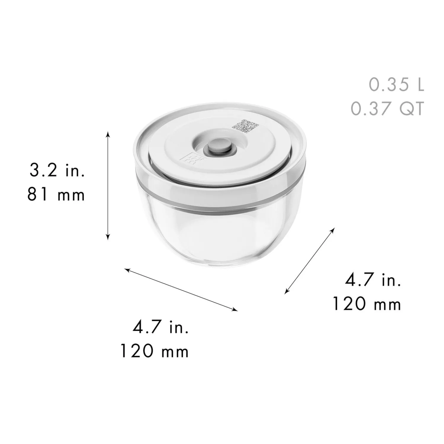 ZWILLING Bol sous vide S / 12 cm, Verre, Transparent New