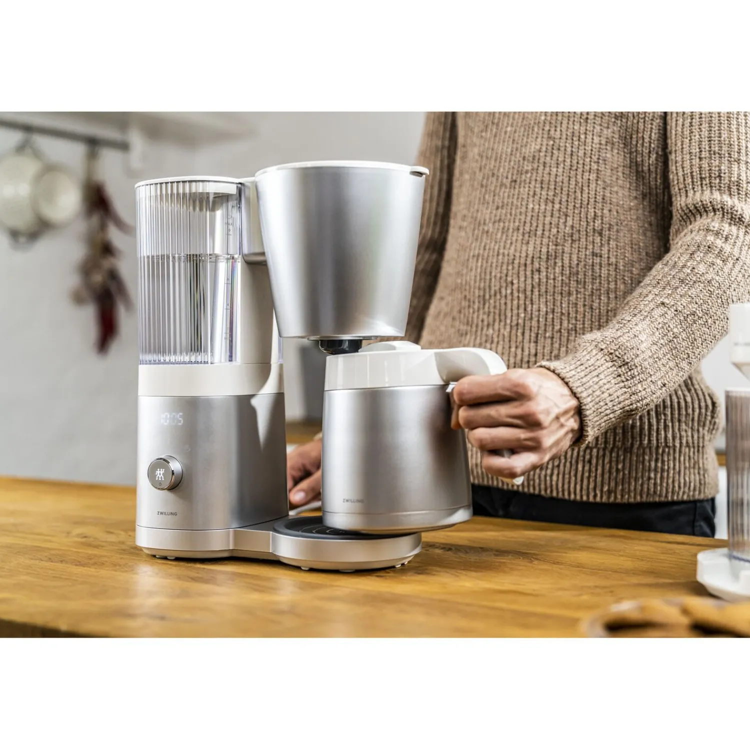 ZWILLING Cafetière avec filtre thermos, 1,25 l, Blanc argenté Outlet