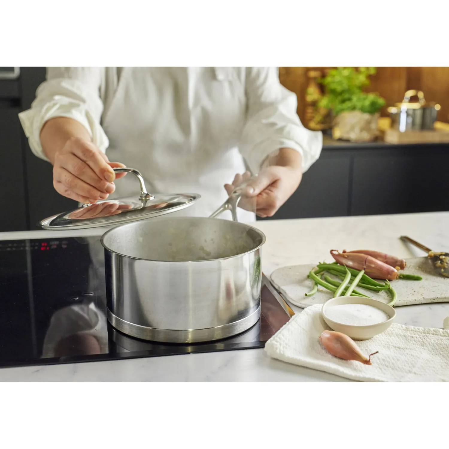 Demeyere Casserole avec couvercle 18 cm, Inox 18/10, Argent Online