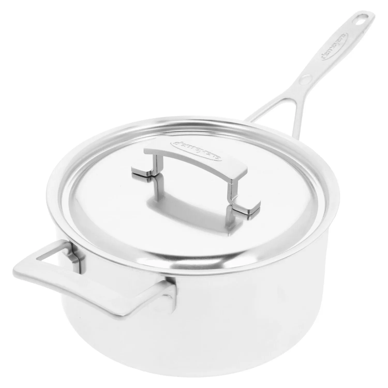 Demeyere Casserole avec couvercle 22 cm, Inox 18/10, Argent Discount