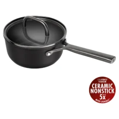 ZWILLING Casserole avec couvercle en verre 18 cm, Aluminium, Noir mat Online