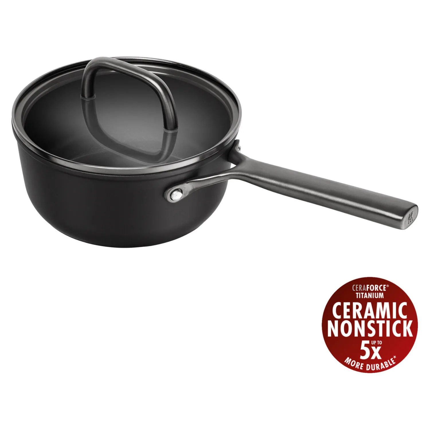 ZWILLING Casserole avec couvercle en verre 18 cm, Aluminium, Noir mat Online