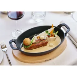 Staub 24 cm, Assiette chaude, Noir mat New