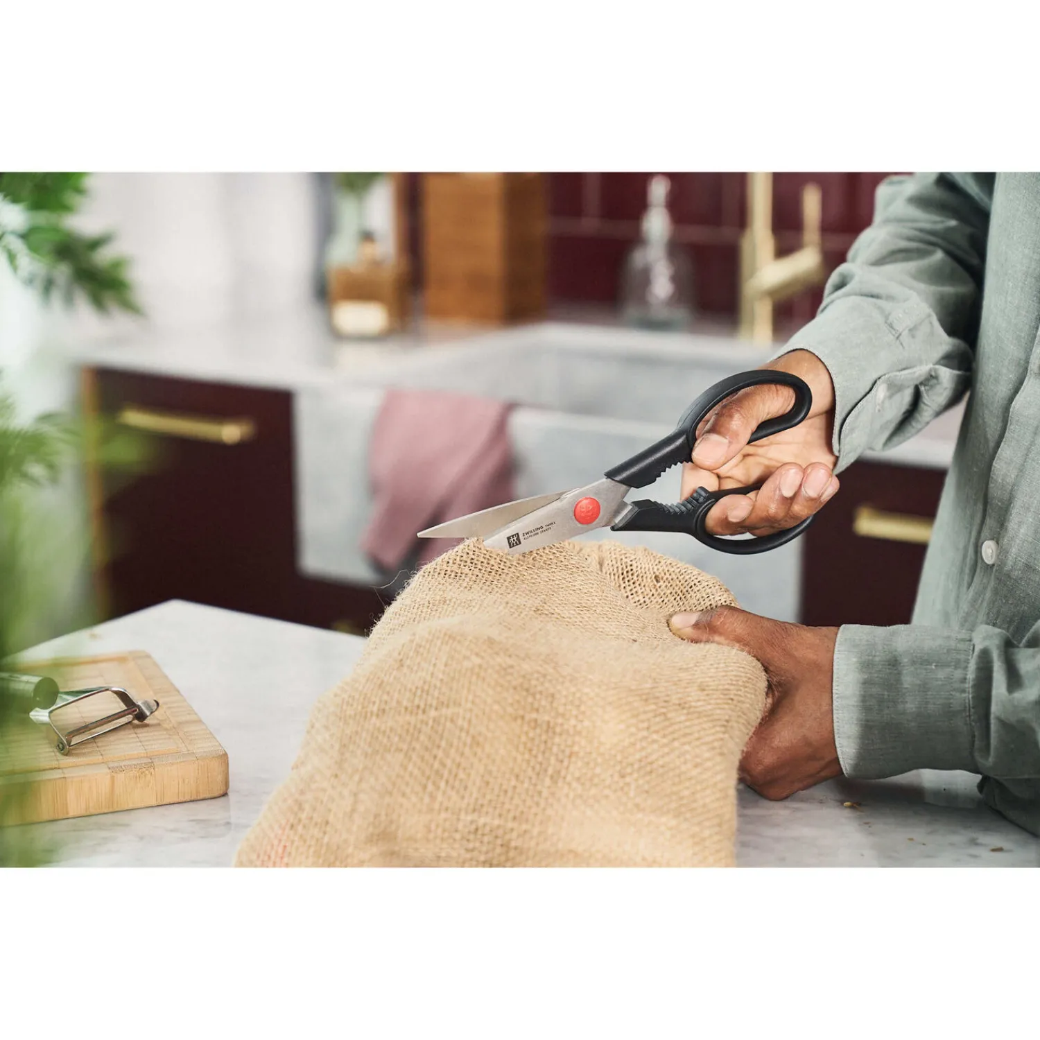 ZWILLING 20 cm, Ciseaux multi-usages, Rouge et noir Discount