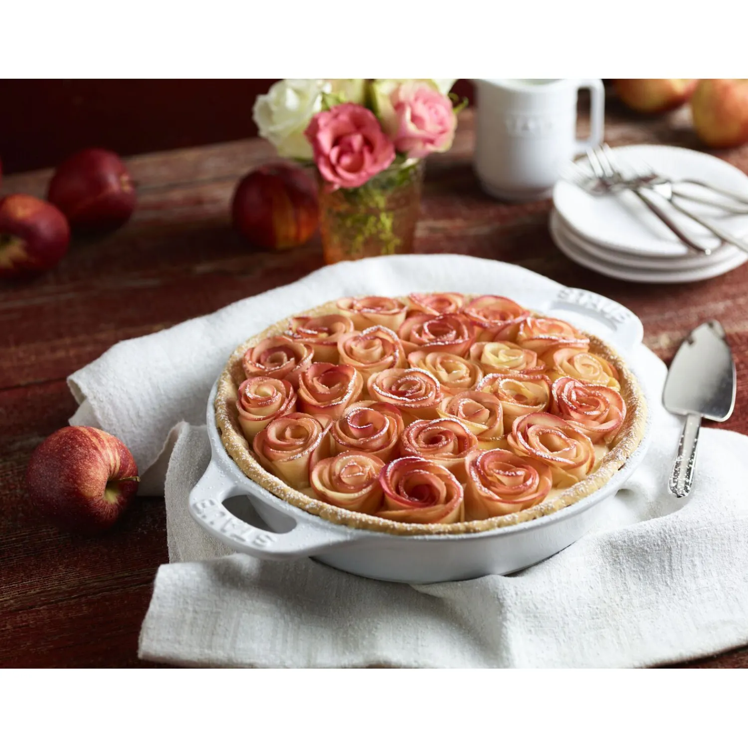 Staub 24 cm, Plat à tarte, Blanc Online