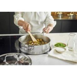 Demeyere 28 cm, Sauteuse avec couvercle, Argent Discount