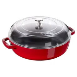 Staub 24 cm, Sauteuse avec couvercle en verre, Cerise