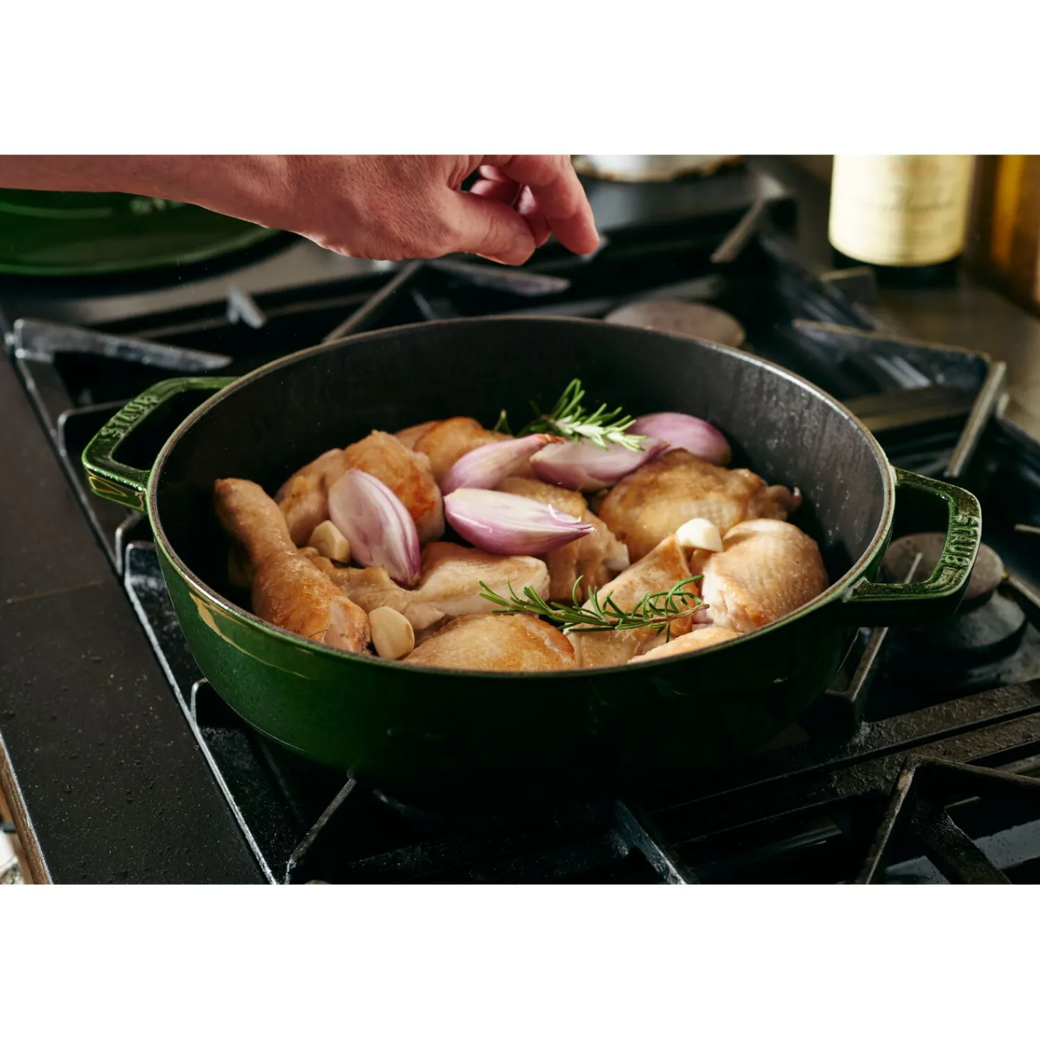 Staub 28 cm, Sauteuse Chistera, Basilic Clearance