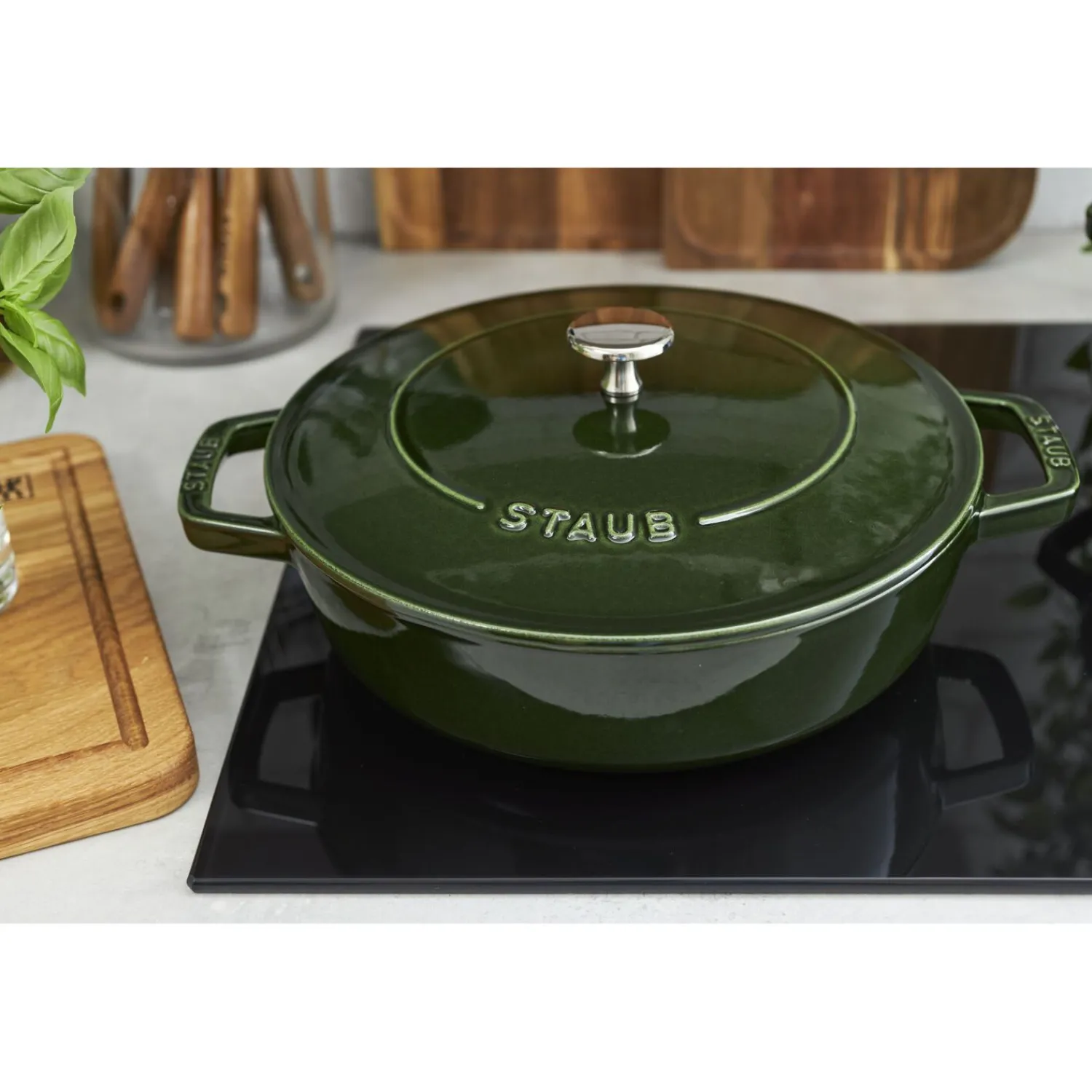 Staub 24 cm, Sauteuse Chistera, Basilic Sale