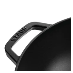 Staub 30 cm, Wok avec couvercle en verre, Noir mat Discount