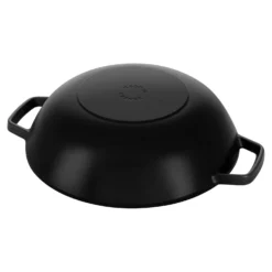 Staub 30 cm, Wok avec couvercle en verre, Noir mat Discount