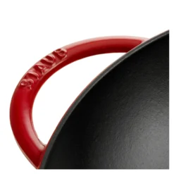Staub 37 cm, Wok avec couvercle en verre, Cerise