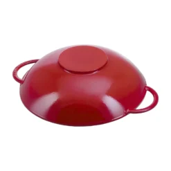 Staub 37 cm, Wok avec couvercle en verre, Cerise
