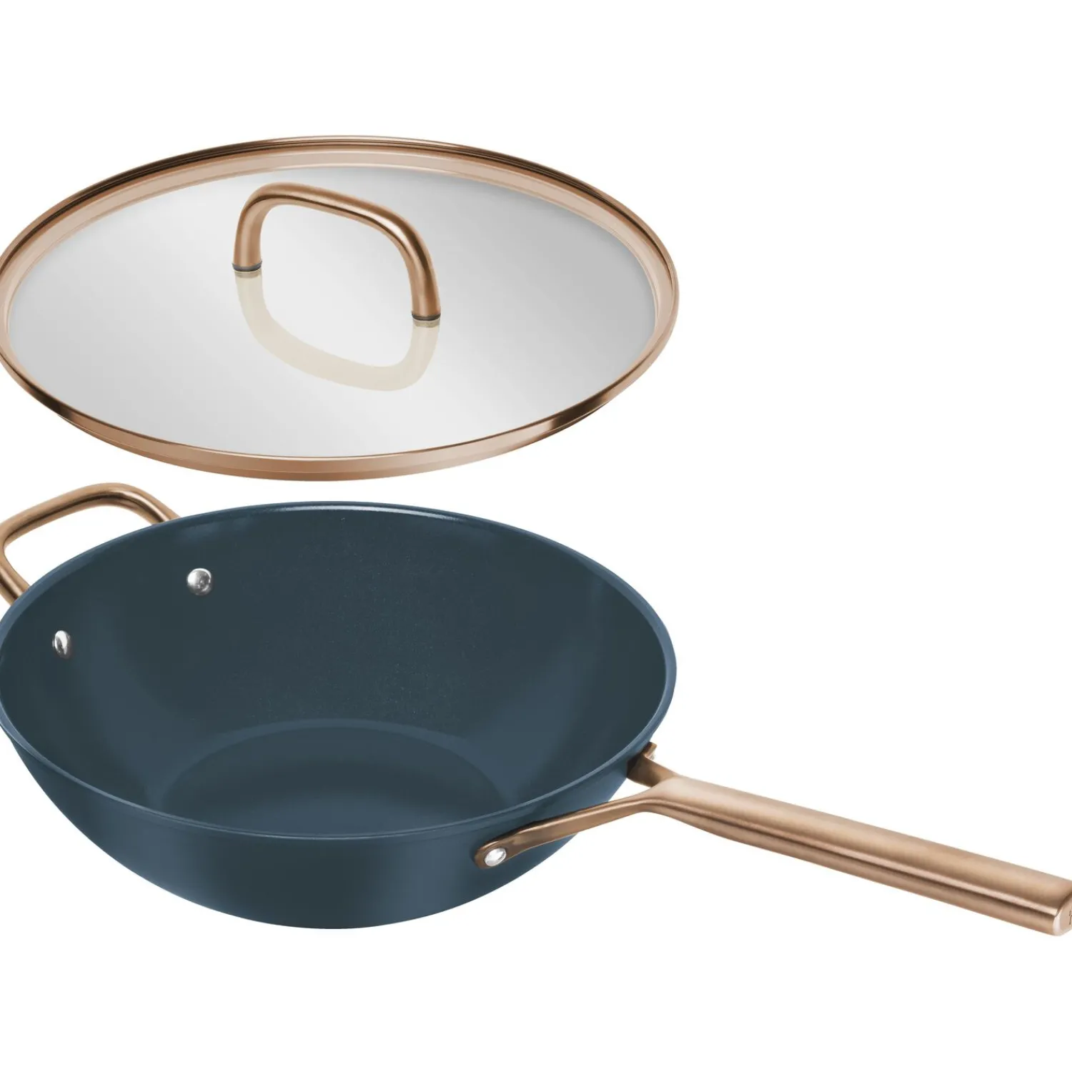 ZWILLING 30 cm, Wok avec couvercle en verre, Bleu Clearance
