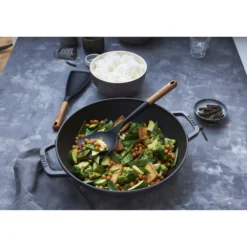 Staub 30 cm, Wok avec couvercle en verre, Gris graphite Best
