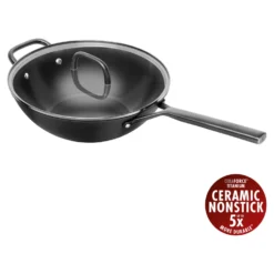 ZWILLING 30 cm, Wok avec couvercle en verre, Noir mat Best