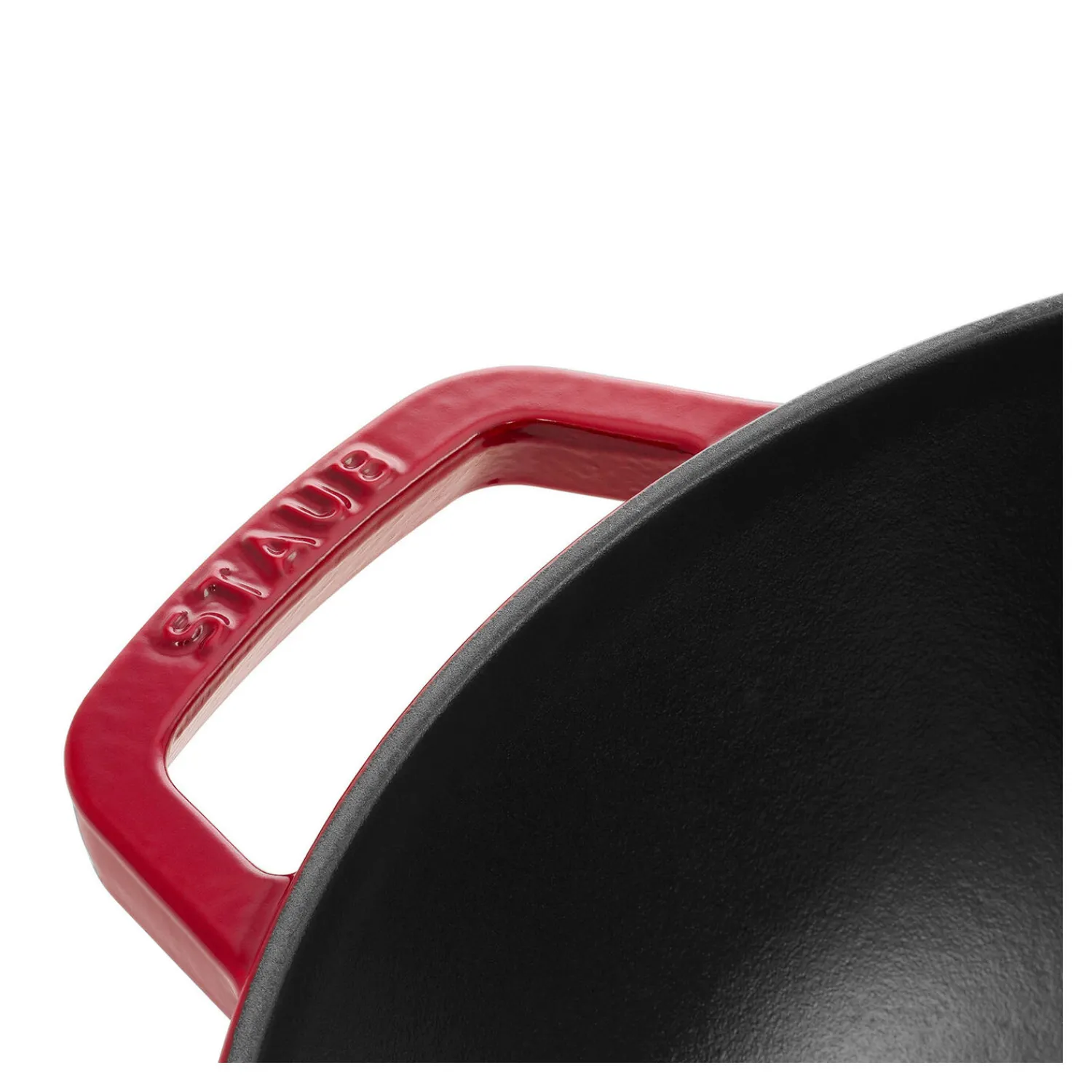 Staub 30 cm, Wok avec couvercle en verre, Cerise Outlet
