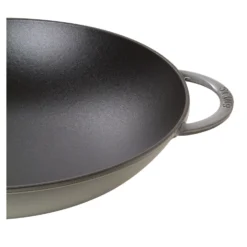 Staub 37 cm, Wok avec couvercle en verre, Gris graphite Hot