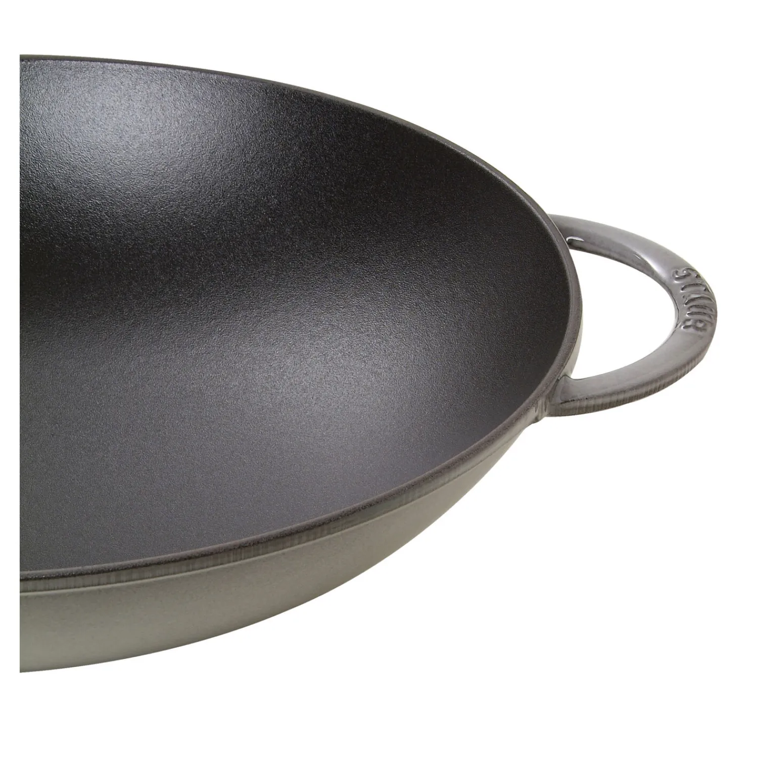 Staub 37 cm, Wok avec couvercle en verre, Gris graphite Hot