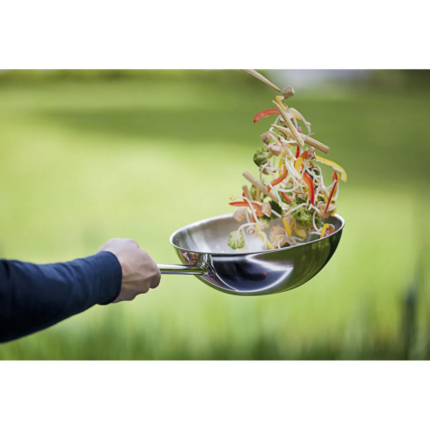 Demeyere 26 cm, Wok fond plat, Argent Outlet