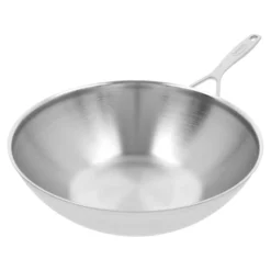 Demeyere 30 cm, Wok fond plat, Argent New