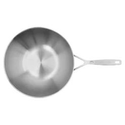 Demeyere 30 cm, Wok fond plat, Argent New