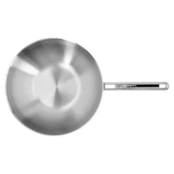 Demeyere 30 cm, Wok fond plat, Argent Discount
