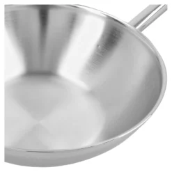 Demeyere 30 cm, Wok fond plat, Argent Discount