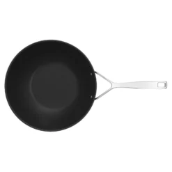 Demeyere 30 cm, Wok fond plat, Noir argenté Outlet