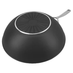 Demeyere 30 cm, Wok fond plat, Noir argenté Outlet