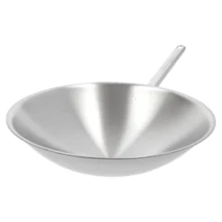Demeyere 36 cm, Wok fond rond, Argent Discount
