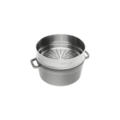 Staub Cocotte avec panier vapeur 26 cm, Rond(e), , Fonte Gris graphite Online