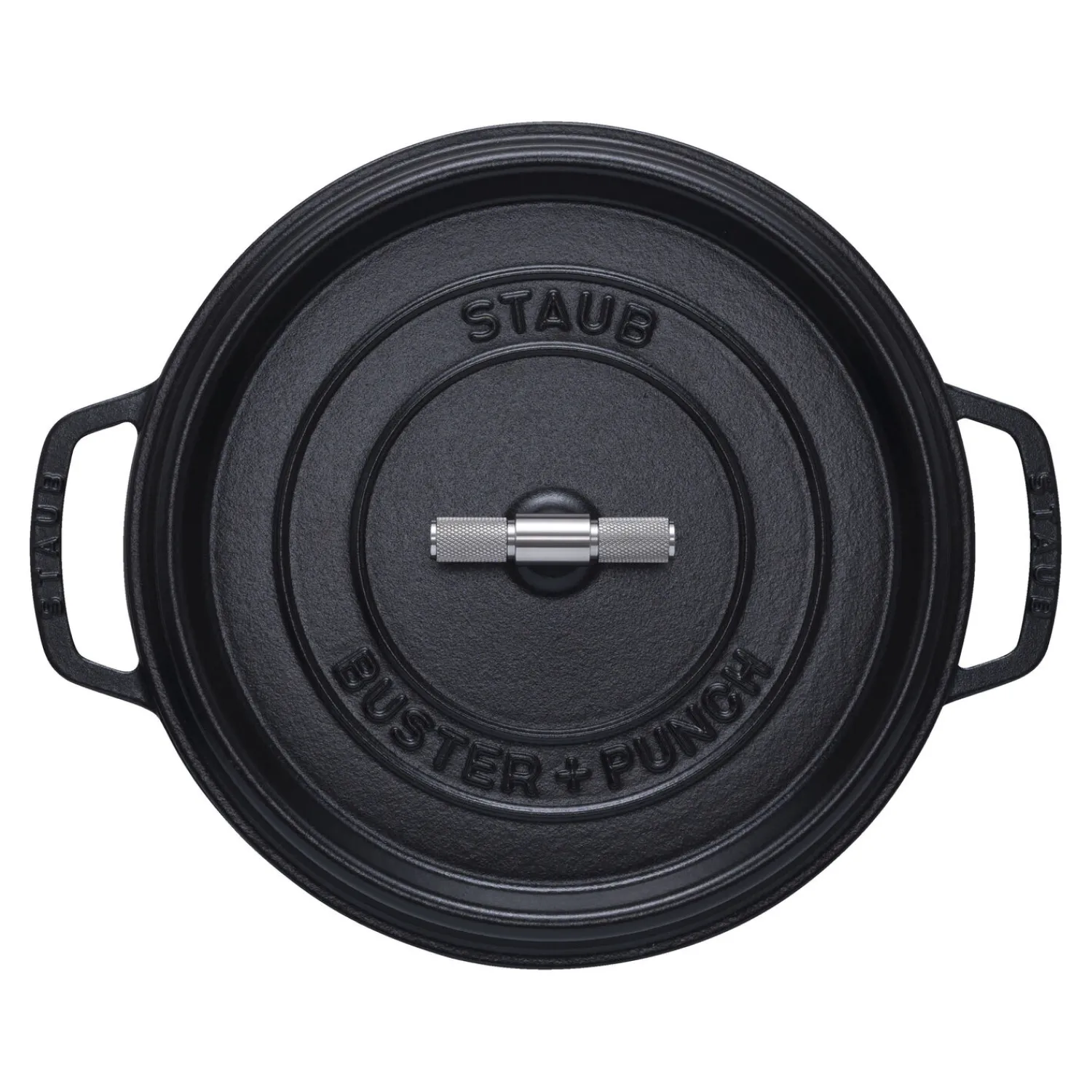 Staub Cocotte Buster+Punch 28 cm, Rond(e), Noir mat, Fonte Clearance