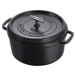Staub Cocotte Buster+Punch 28 cm, Rond(e), Noir mat, Fonte Clearance