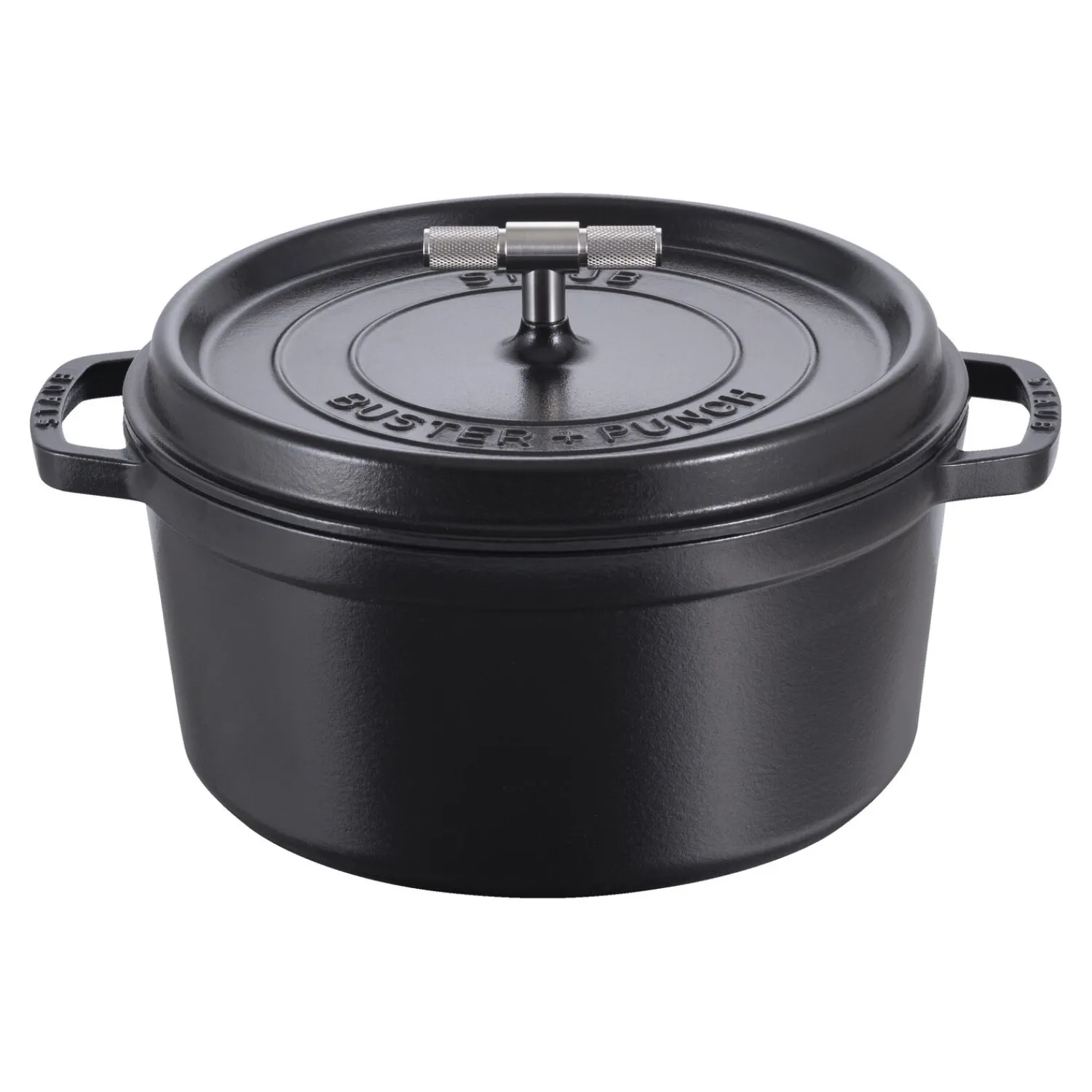 Staub Cocotte Buster+Punch 28 cm, Rond(e), Noir mat, Fonte Clearance