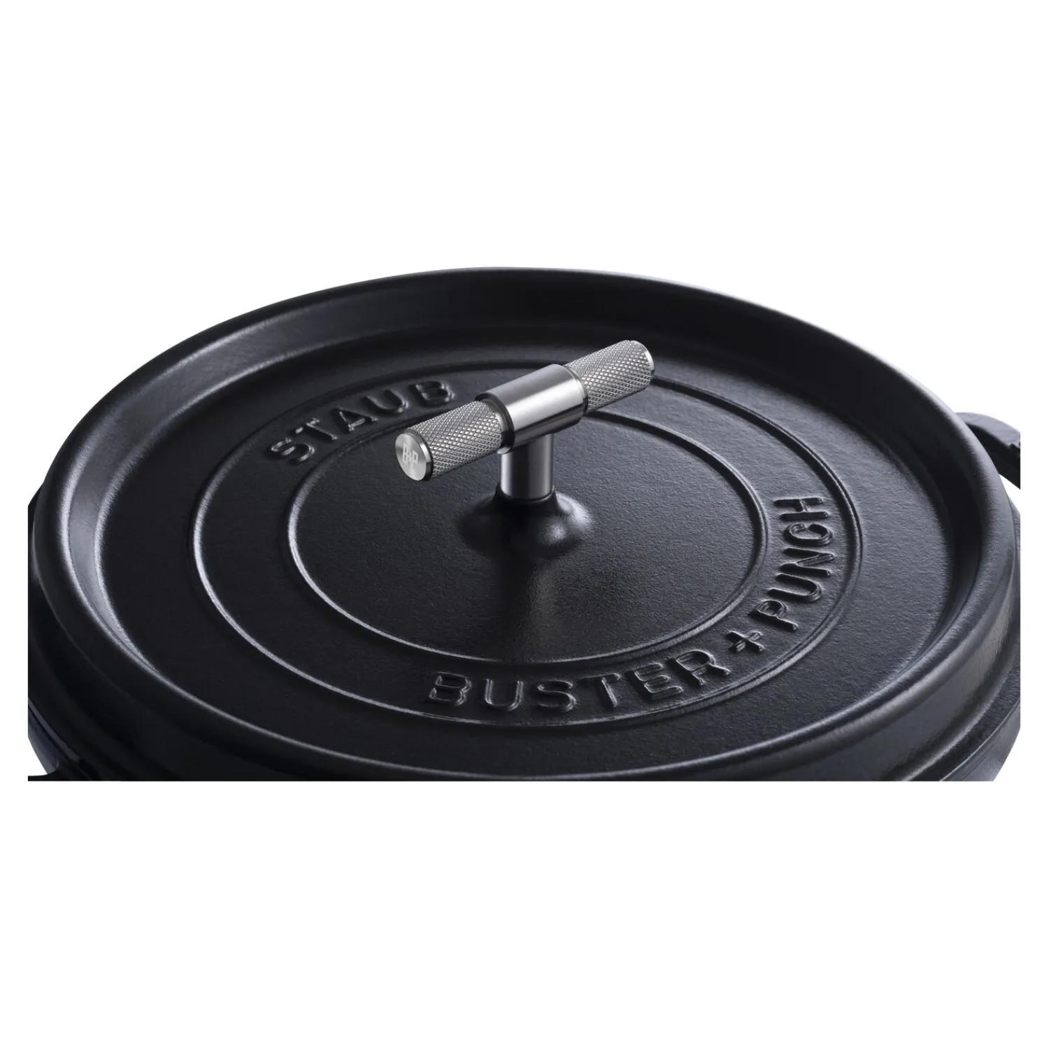Staub Cocotte Buster+Punch 28 cm, Rond(e), Noir mat, Fonte Clearance