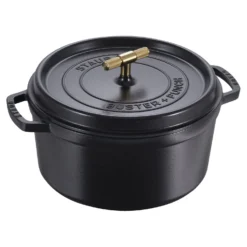 Staub Cocotte Buster+Punch 28 cm, Rond(e), Noir mat, Fonte Online